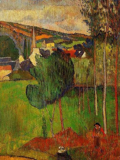 View of Pont-Aven from Lezaven, Paul Gauguin